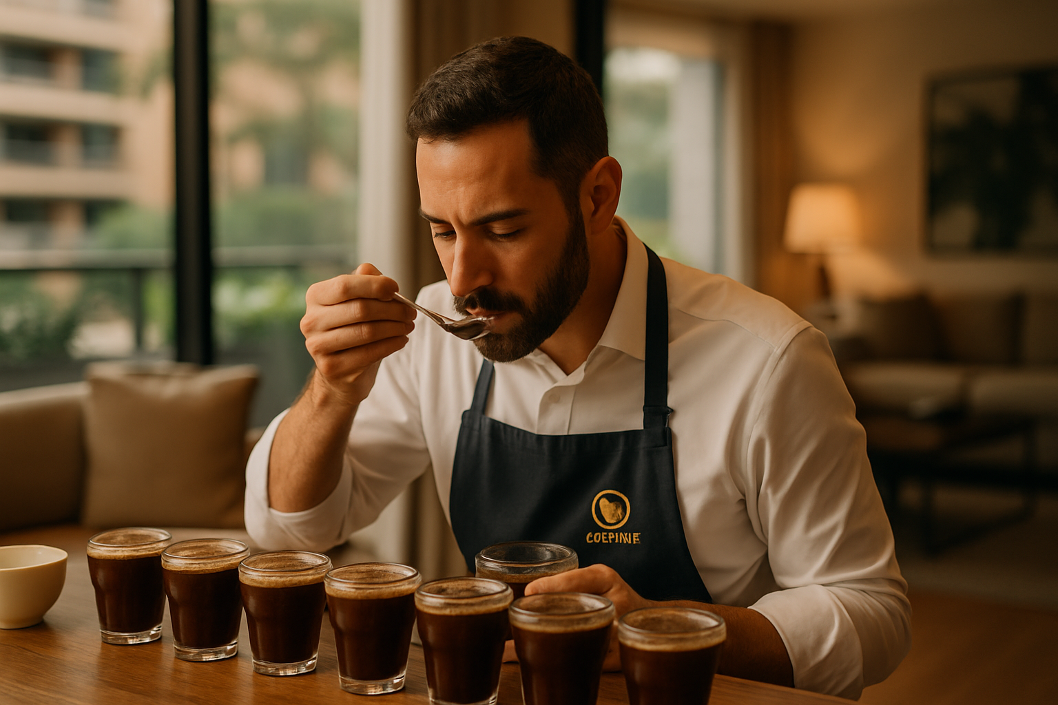 Cata profesional de café de origen colombiano