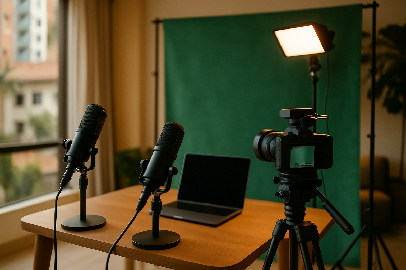 Estudio de podcast y video portátil