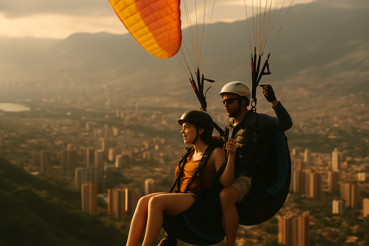 Parapente sobre Medellín en San Félix