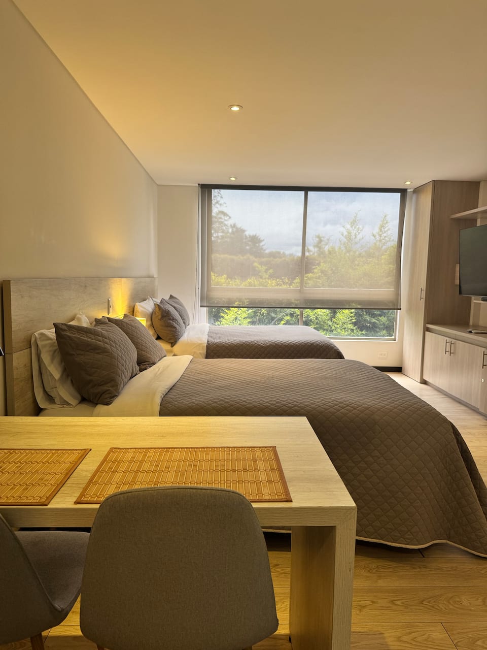Suite moderna a 10 minutos del aeropuerto/2 camas/aire acondicionado/jacuzzi/gimnasio