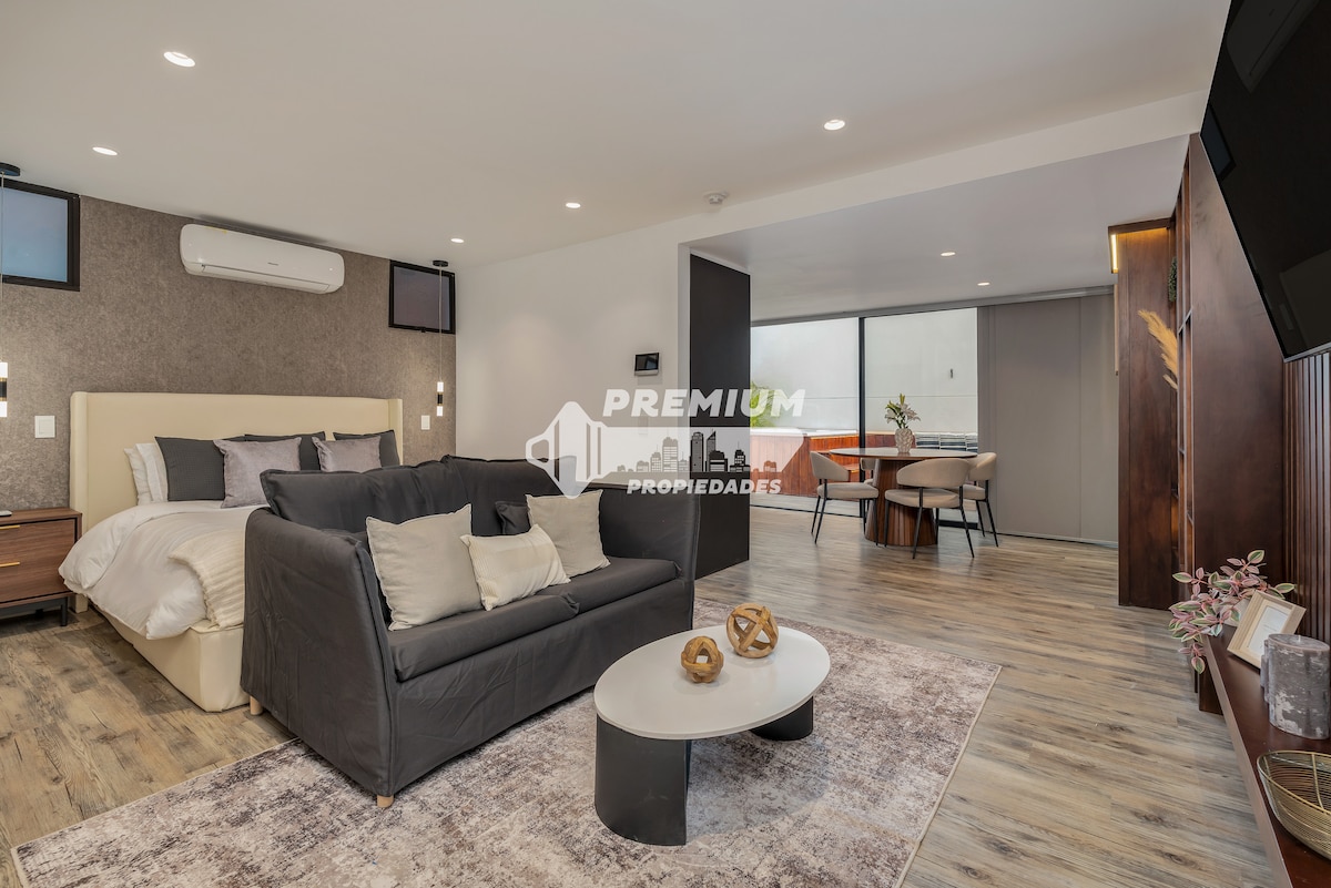 Jacuzzi privado • 1BR • Terraza • Laureles