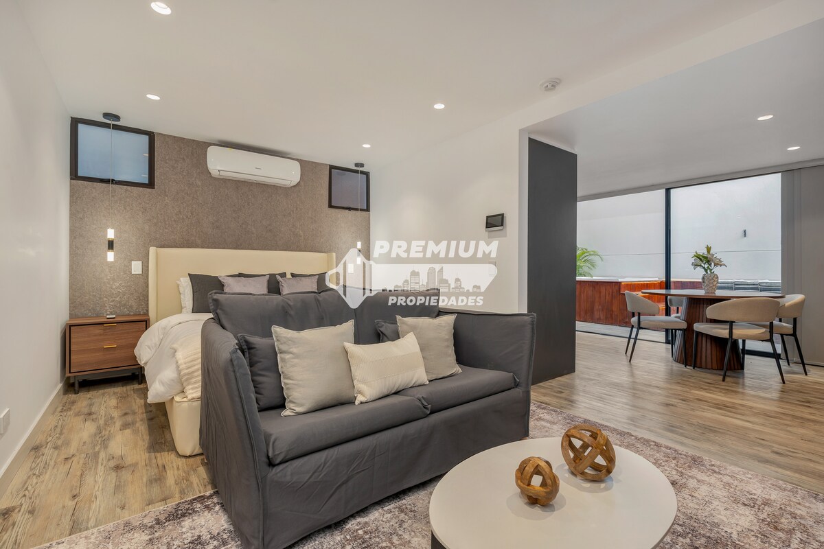 Jacuzzi privado • 1BR • Terraza • Laureles