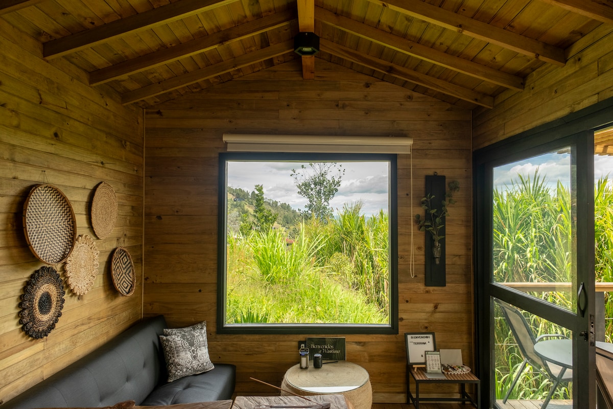 Cabaña: jacuzzi privado y vista cerca a Medellín