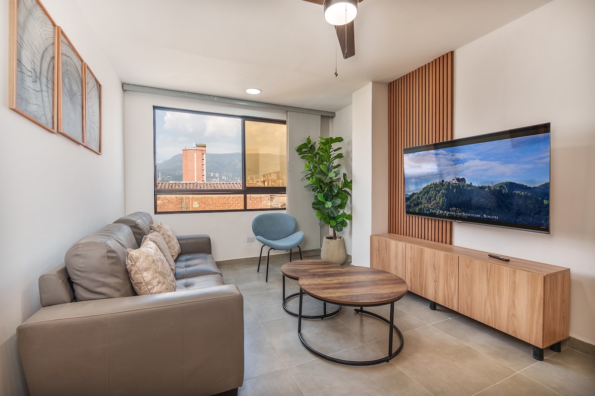 Cómodo apartamento de 2 dormitorios para familias/grupos cerca de Laureles