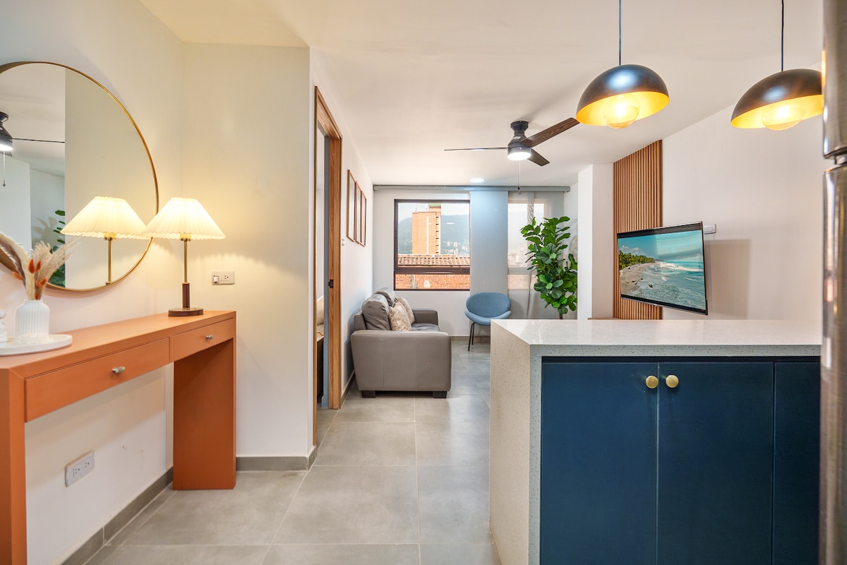 Cómodo apartamento de 2 dormitorios para familias/grupos cerca de Laureles