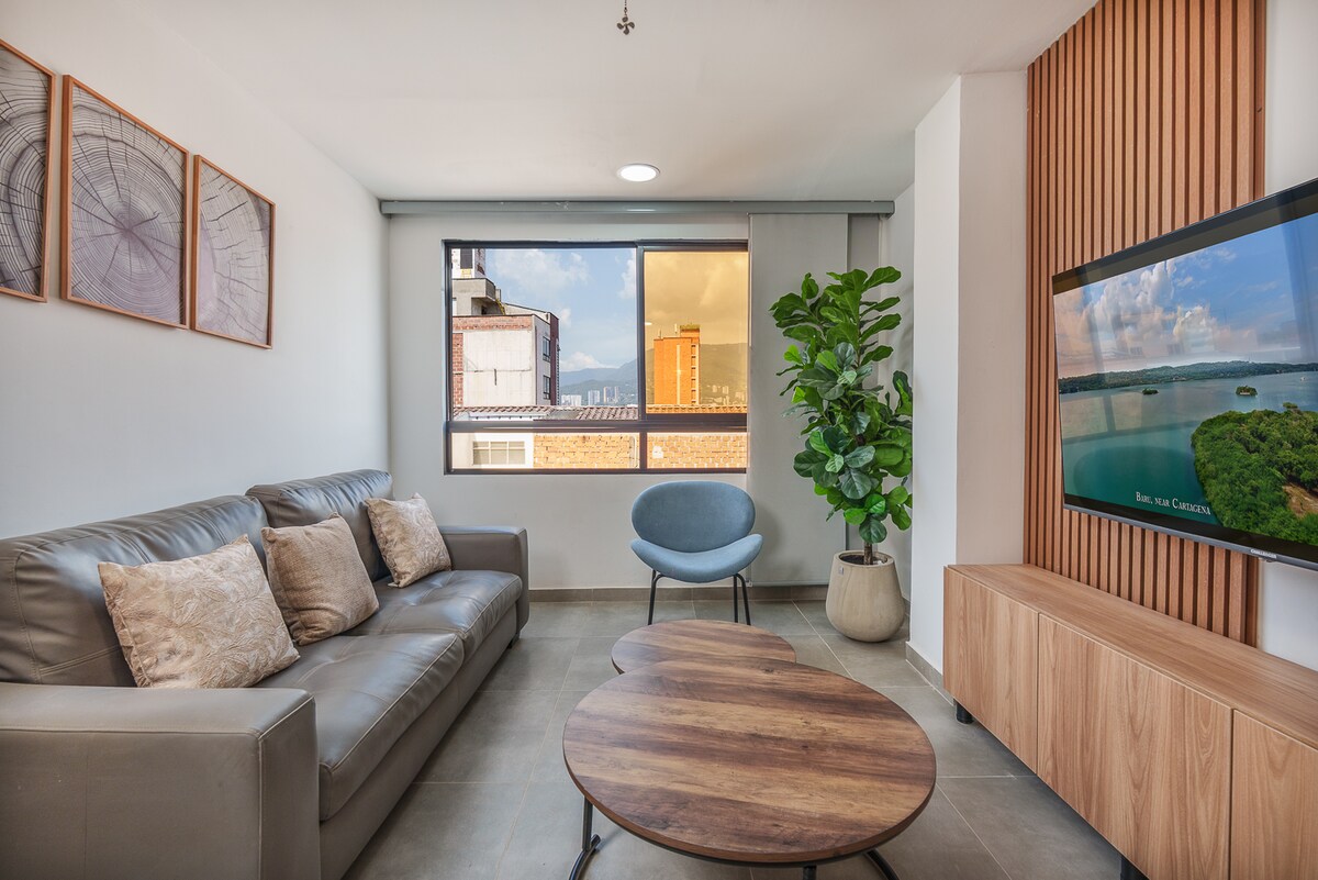 Cómodo apartamento de 2 dormitorios para familias/grupos cerca de Laureles