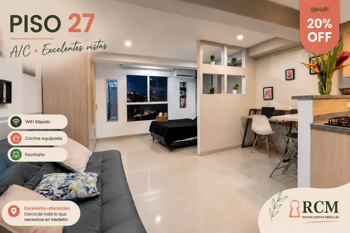 ° Apt MDE | Piso27 | A/C + Vistas TOP | 0%Comisión